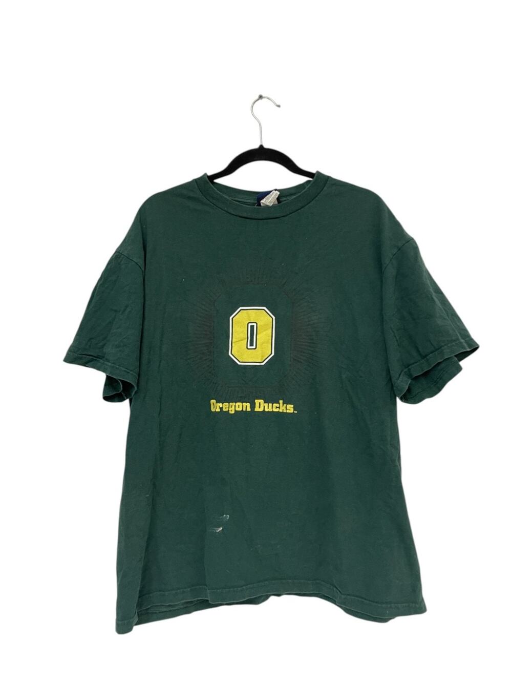 Champs Vintage Shirt Mens Large Green Oregon Ducks 90s Crew Neck Spellout NCAA